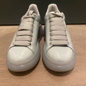 Gray patent Alexander McQueen sneakers size 38 excellent condition